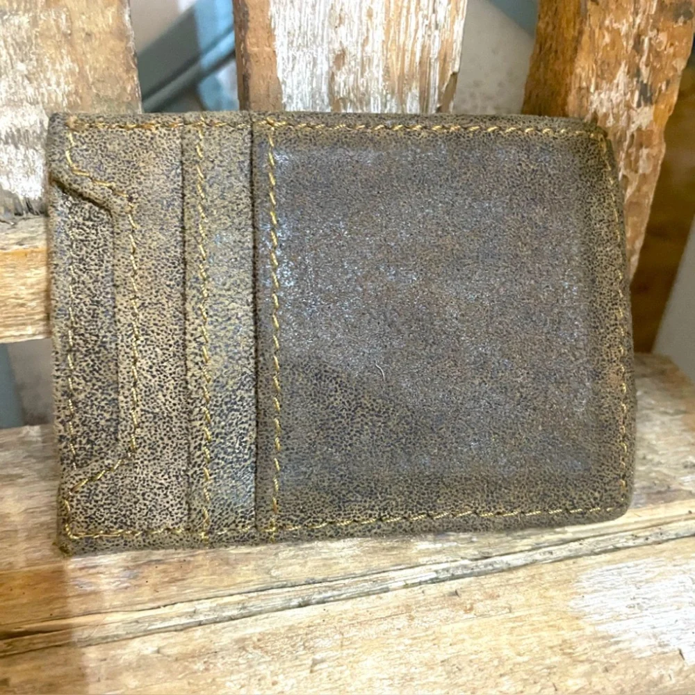 Men's Genuine Leather Wallet ID Credit Card Holder with Magnetic Money Clip